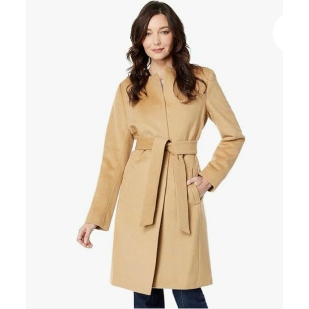 Lauren Ralph Lauren Camel Belted Cashmere Blend Wrap Coat - NWT $399